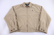 Polo by Ralph Lauren Embroidered Logo Tan Full Zip Jacket - Jacket - Thrifted Threads