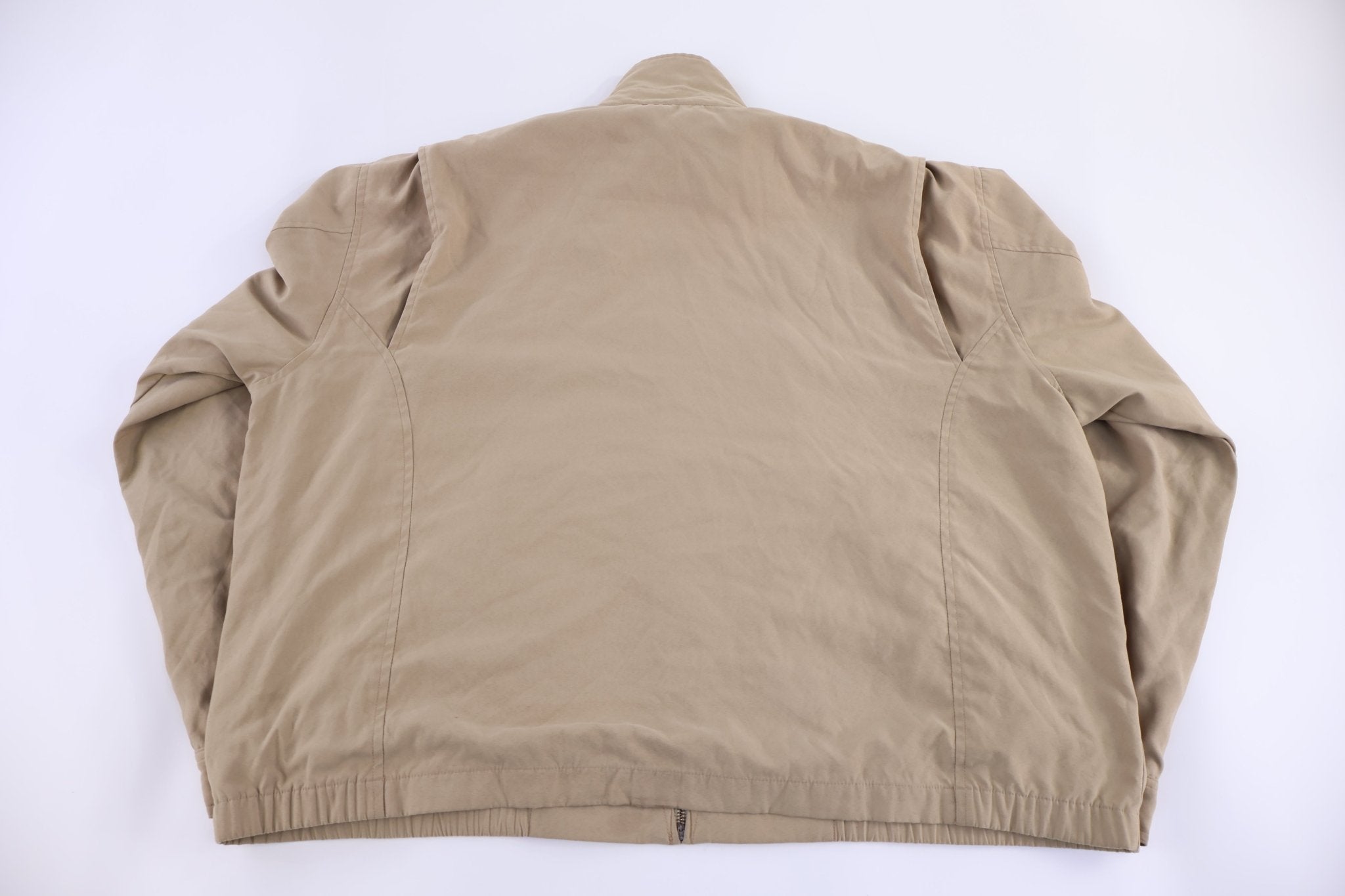 Polo by Ralph Lauren Embroidered Logo Tan Full Zip Jacket - jacket - Thrifted Threads