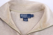 Polo by Ralph Lauren Embroidered Logo Tan Quarter Zip Pullover - Sweater - Thrifted Threads