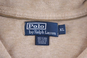 Polo by Ralph Lauren Embroidered Logo Tan Quarter Zip Pullover - Sweater - Thrifted Threads