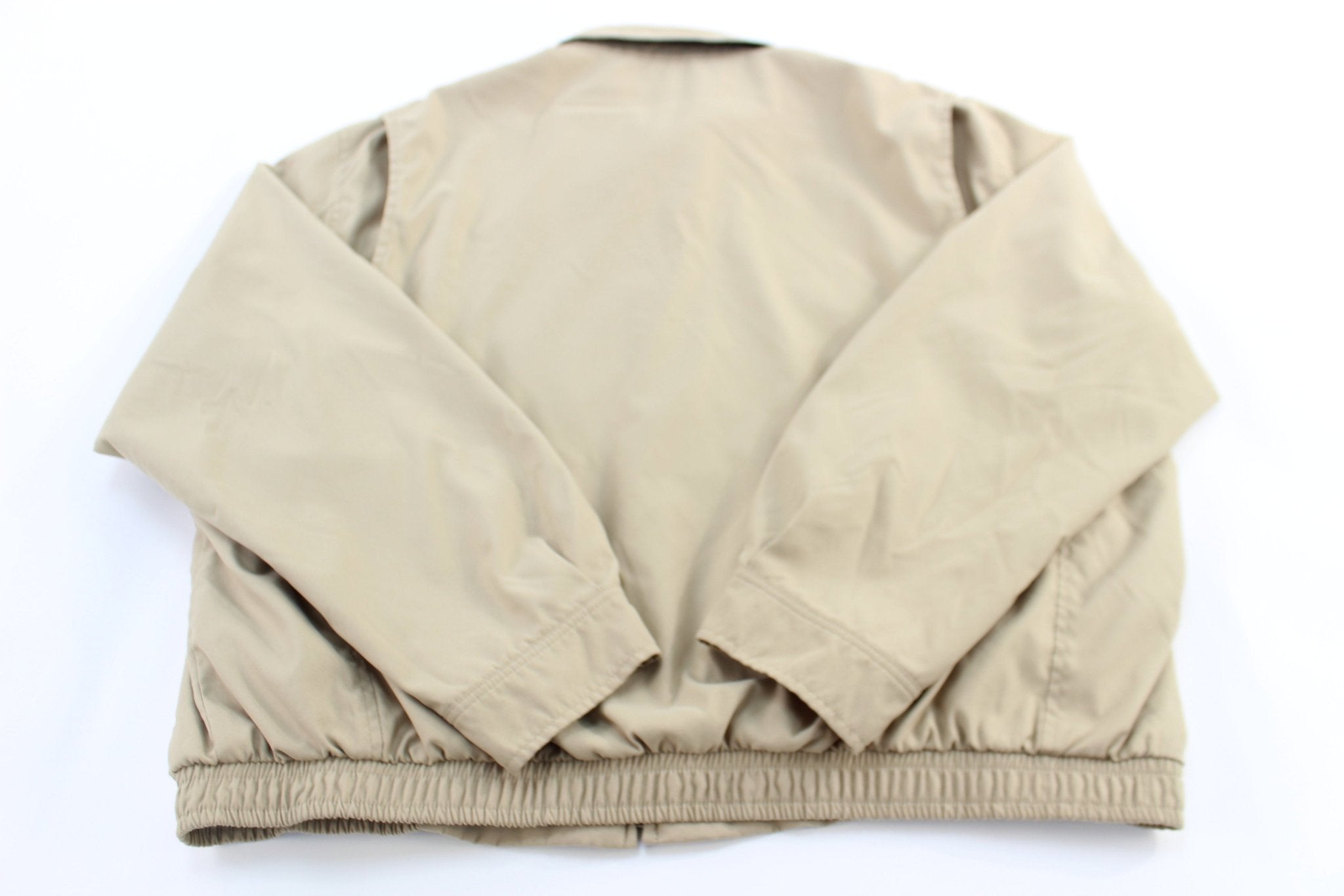 Polo by Ralph Lauren Embroidered Logo Tan Zip Up Jacket - ThriftedThreads.com