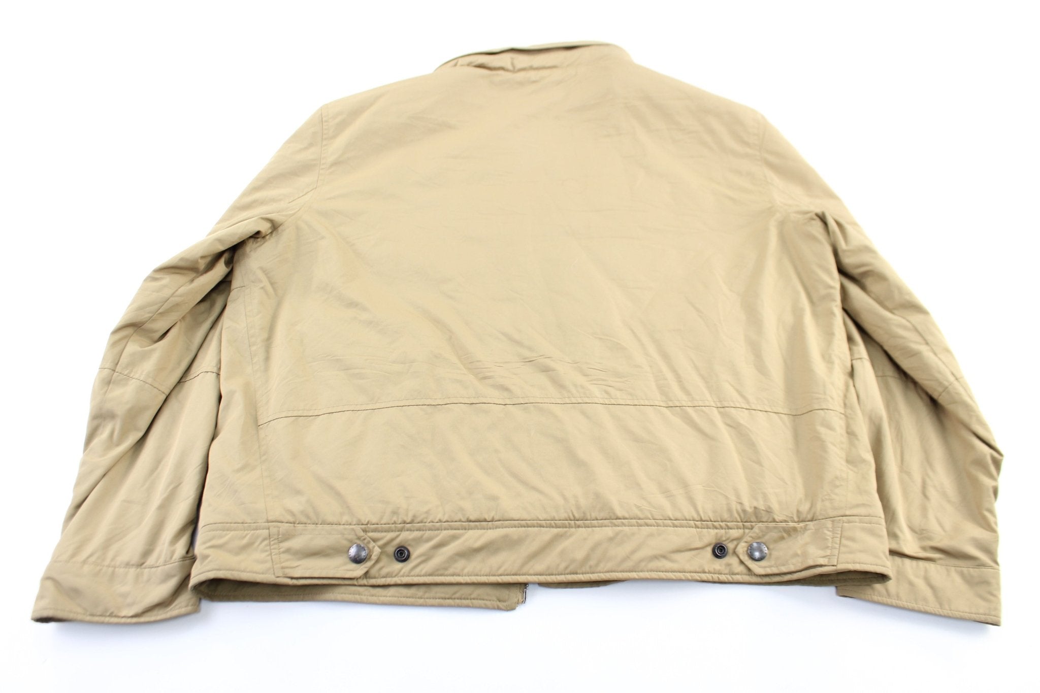 Polo by Ralph Lauren Embroidered Logo Tan Zip Up Jacket - ThriftedThreads.com