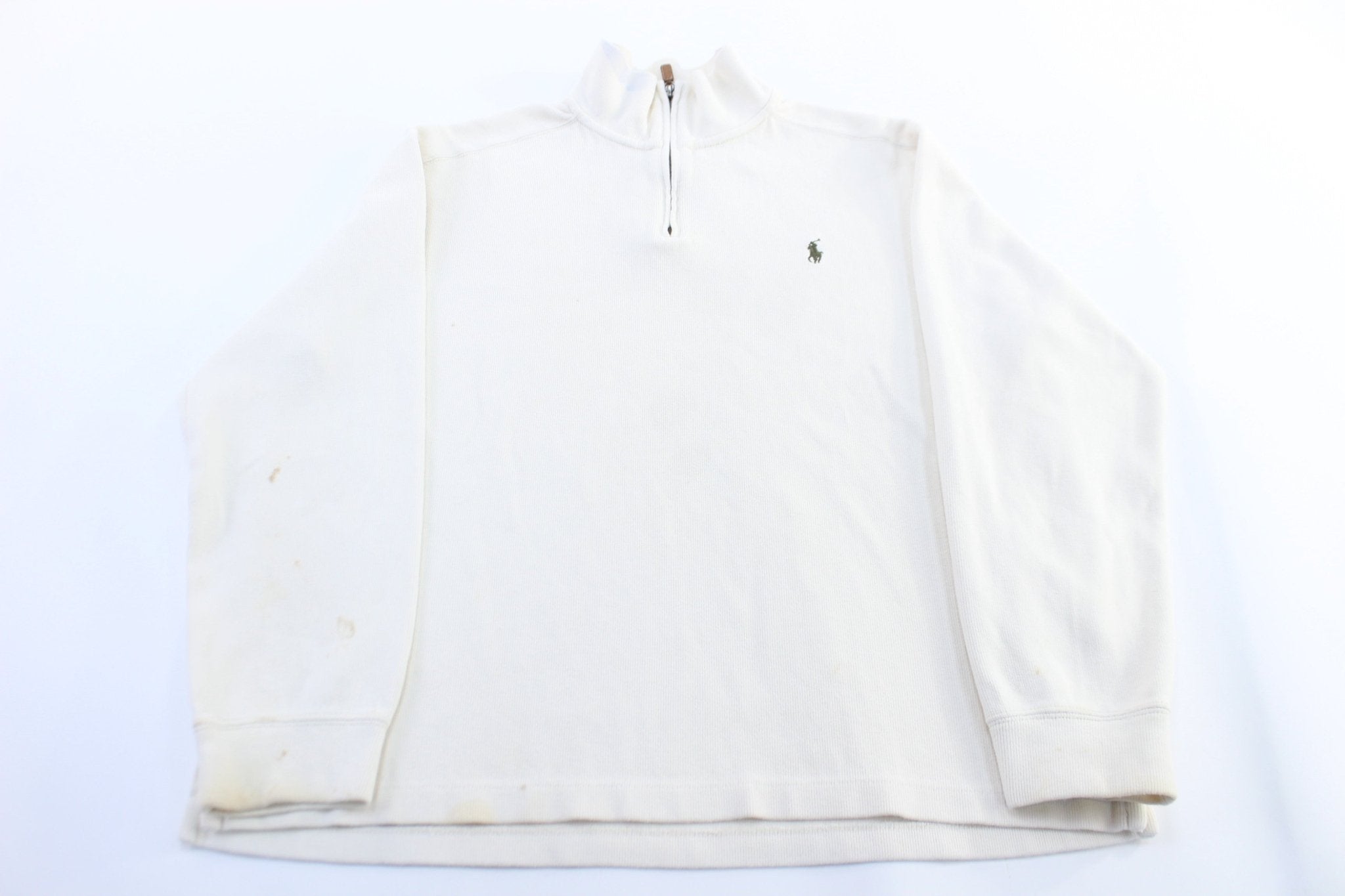 Polo by Ralph Lauren Embroidered Logo White Pullover Sweater - ThriftedThreads.com