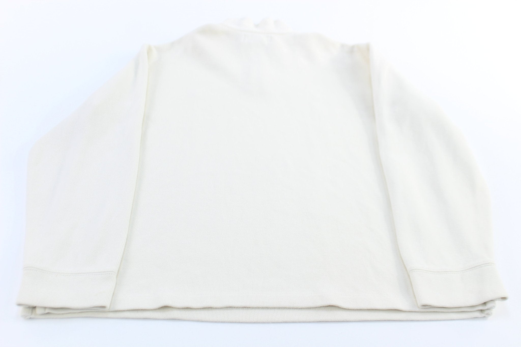 Polo by Ralph Lauren Embroidered Logo White Quarter Zip Sweater - ThriftedThreads.com