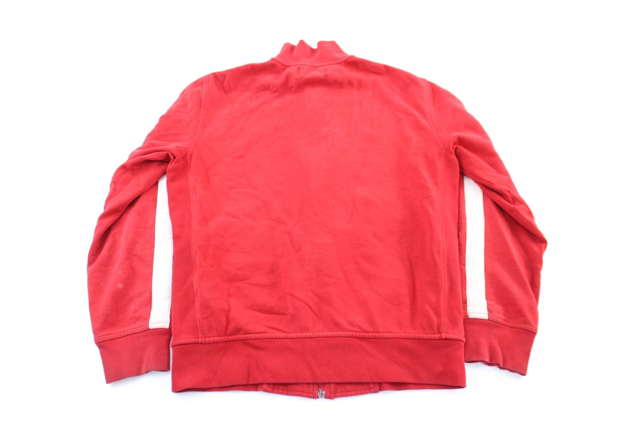 Polo by Ralph Lauren Embroidered Logo White & Red Zip Up Jacket - ThriftedThreads.com