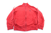 Polo by Ralph Lauren Embroidered Logo White & Red Zip Up Jacket - ThriftedThreads.com