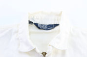 Polo by Ralph Lauren Embroidered Logo White Zip Up Jacket - ThriftedThreads.com