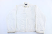 Polo by Ralph Lauren Embroidered Logo White Zip Up Jacket - ThriftedThreads.com