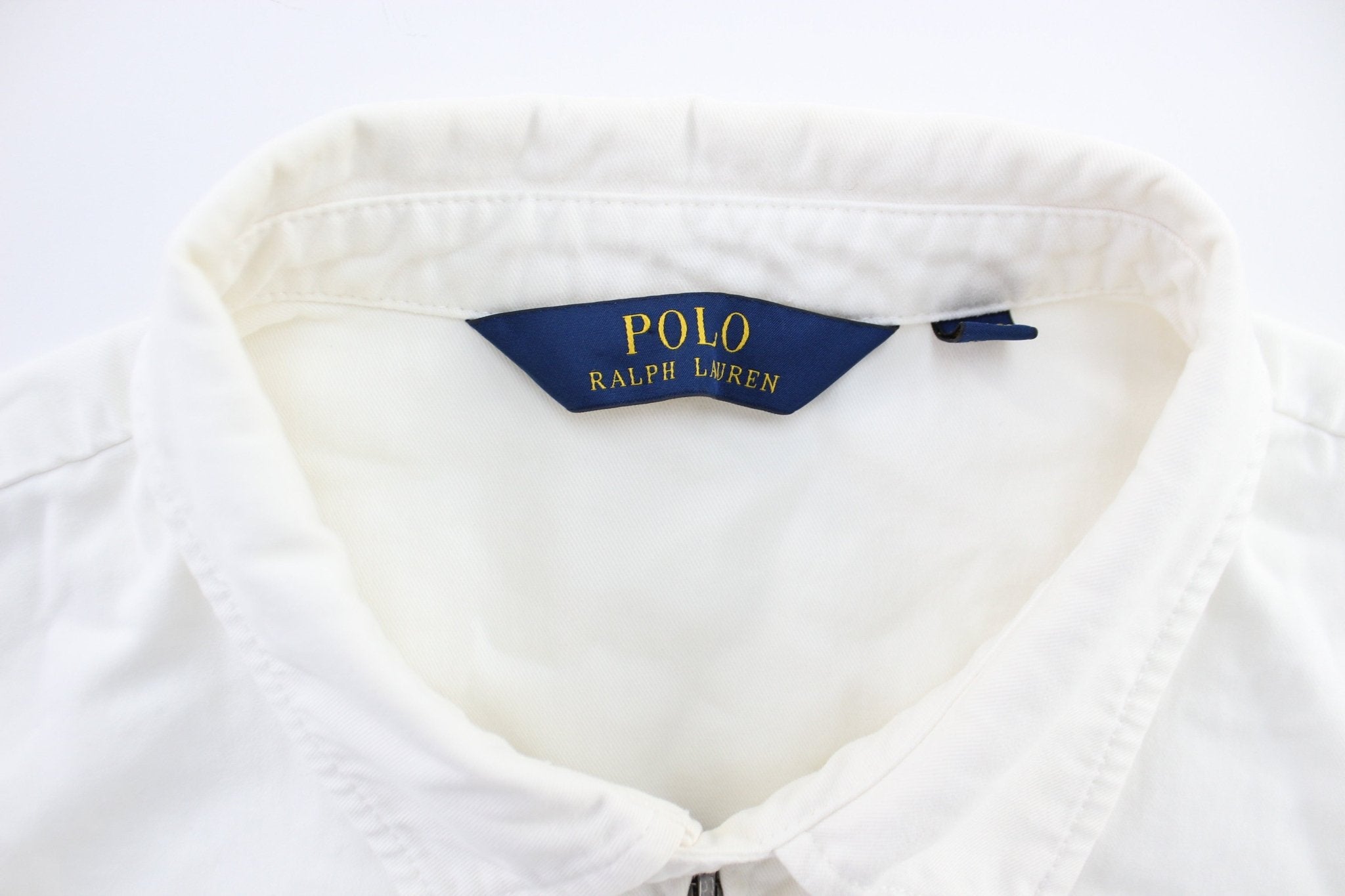 Polo by Ralph Lauren Embroidered Logo White Zip Up Jacket - ThriftedThreads.com