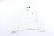 Polo by Ralph Lauren Embroidered Logo White Zip Up Jacket - ThriftedThreads.com