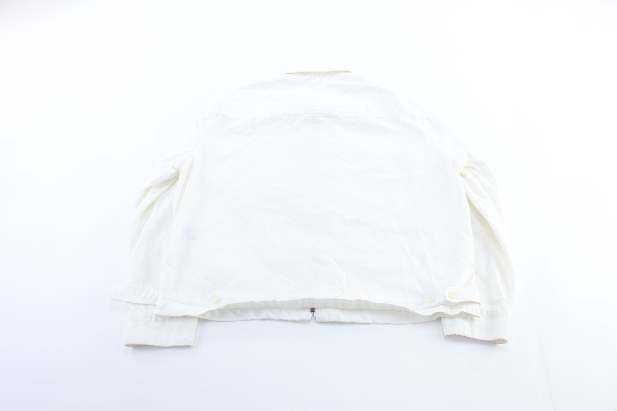 Polo by Ralph Lauren Embroidered Logo White Zip Up Jacket - ThriftedThreads.com