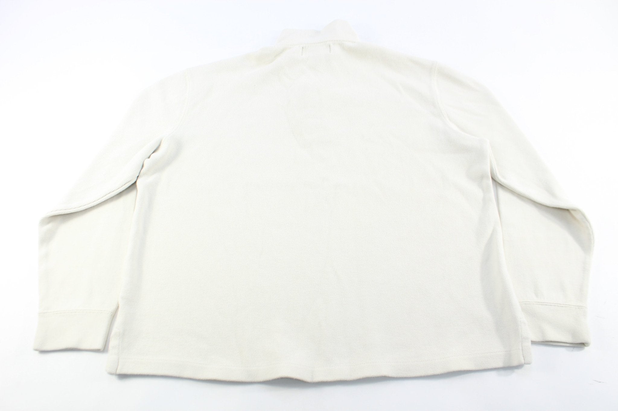 Polo by Ralph Lauren Embroidered Logo White Zip Up Sweater - ThriftedThreads.com