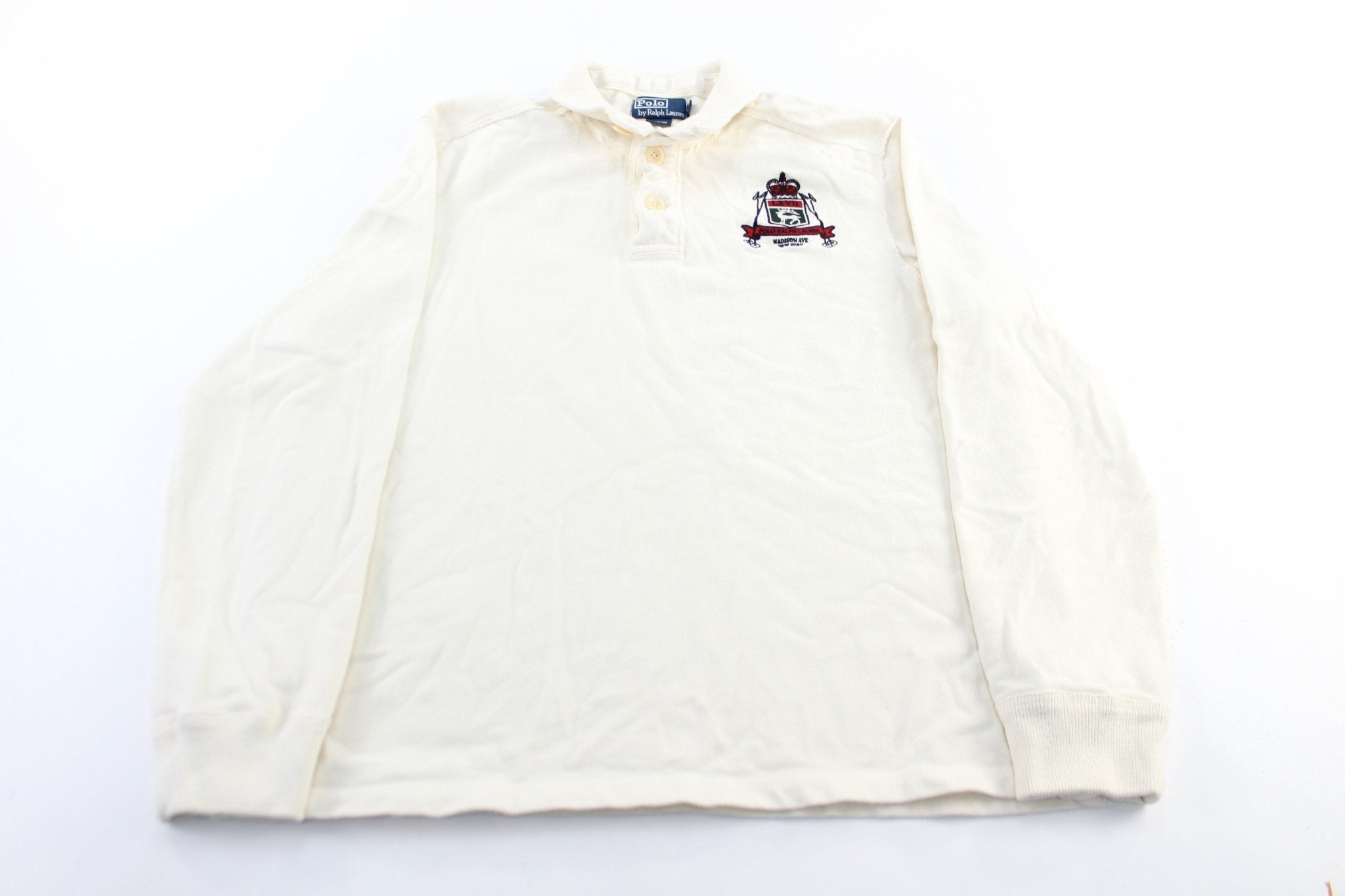 Polo by Ralph Lauren Embroidered White Sweater - ThriftedThreads.com