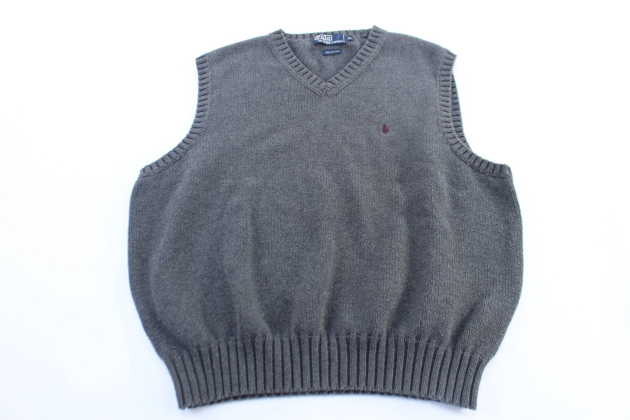Polo by Ralph Lauren Grey Sweater Vest - ThriftedThreads.com