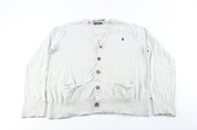 Polo by Ralph Lauren Light Grey Cardigan - ThriftedThreads.com