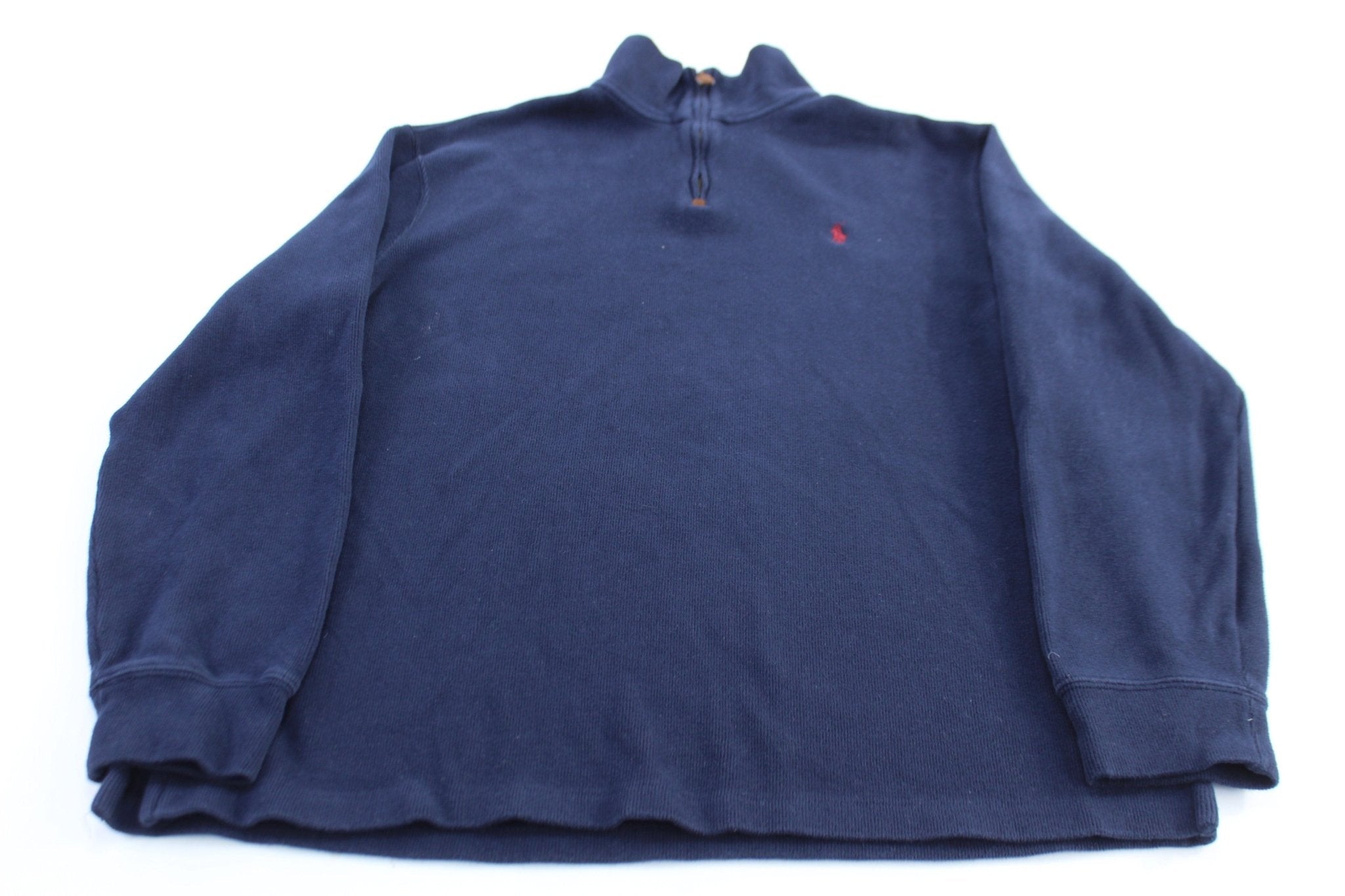 Polo by Ralph Lauren Navy Blue Quarter Zip Sweater - Sweater - Thrifted Threads