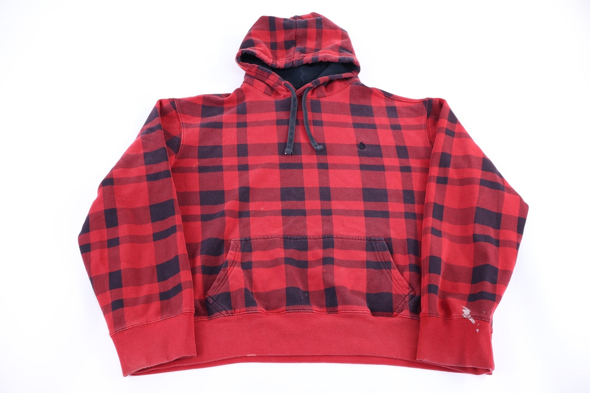 Polo by Ralph Lauren Plaid Pattern Pullover Hoodie - Sweatshirt - Thrifted Threads