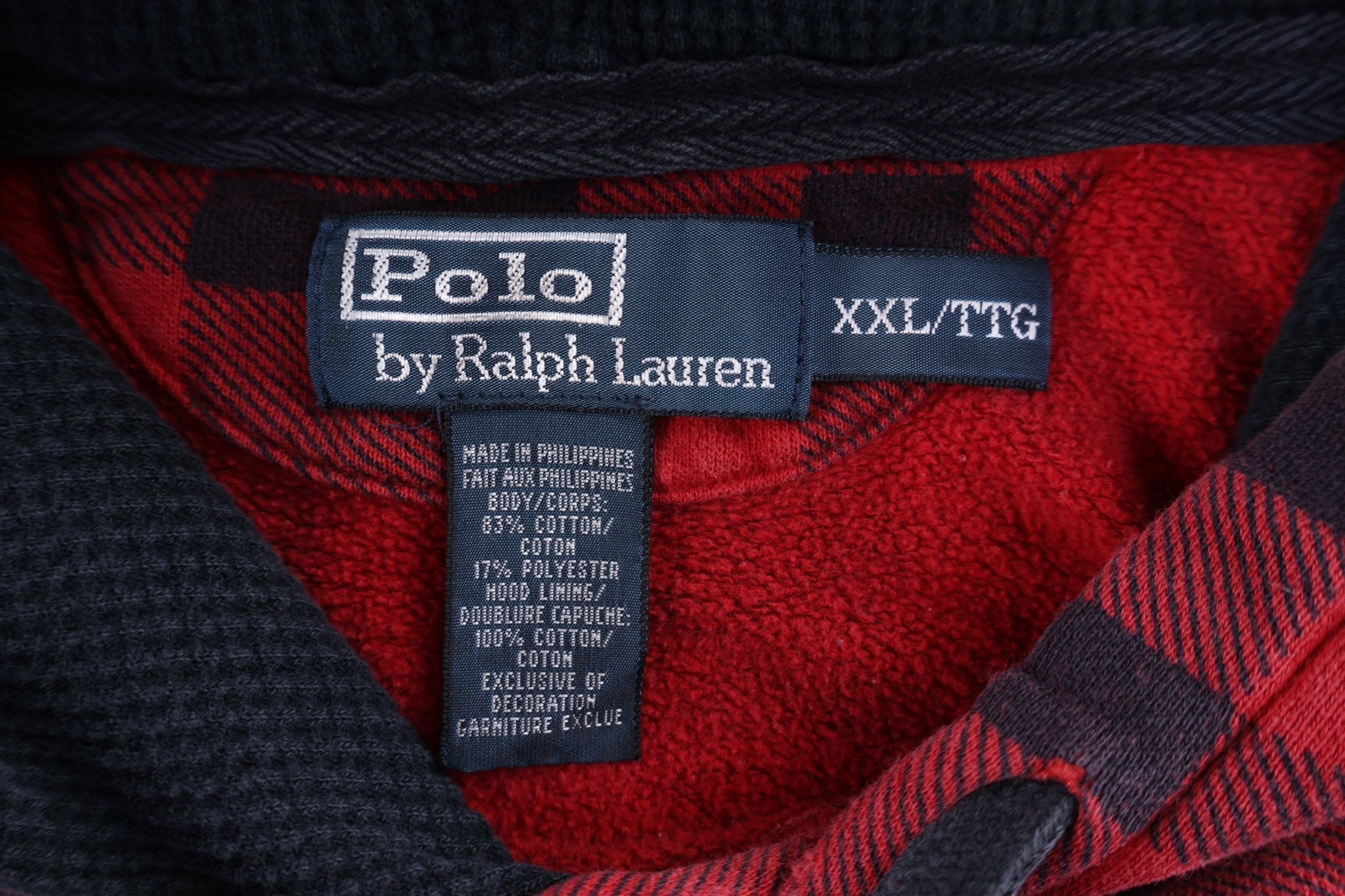 Polo by Ralph Lauren Plaid Pattern Pullover Hoodie - Sweatshirt - Thrifted Threads