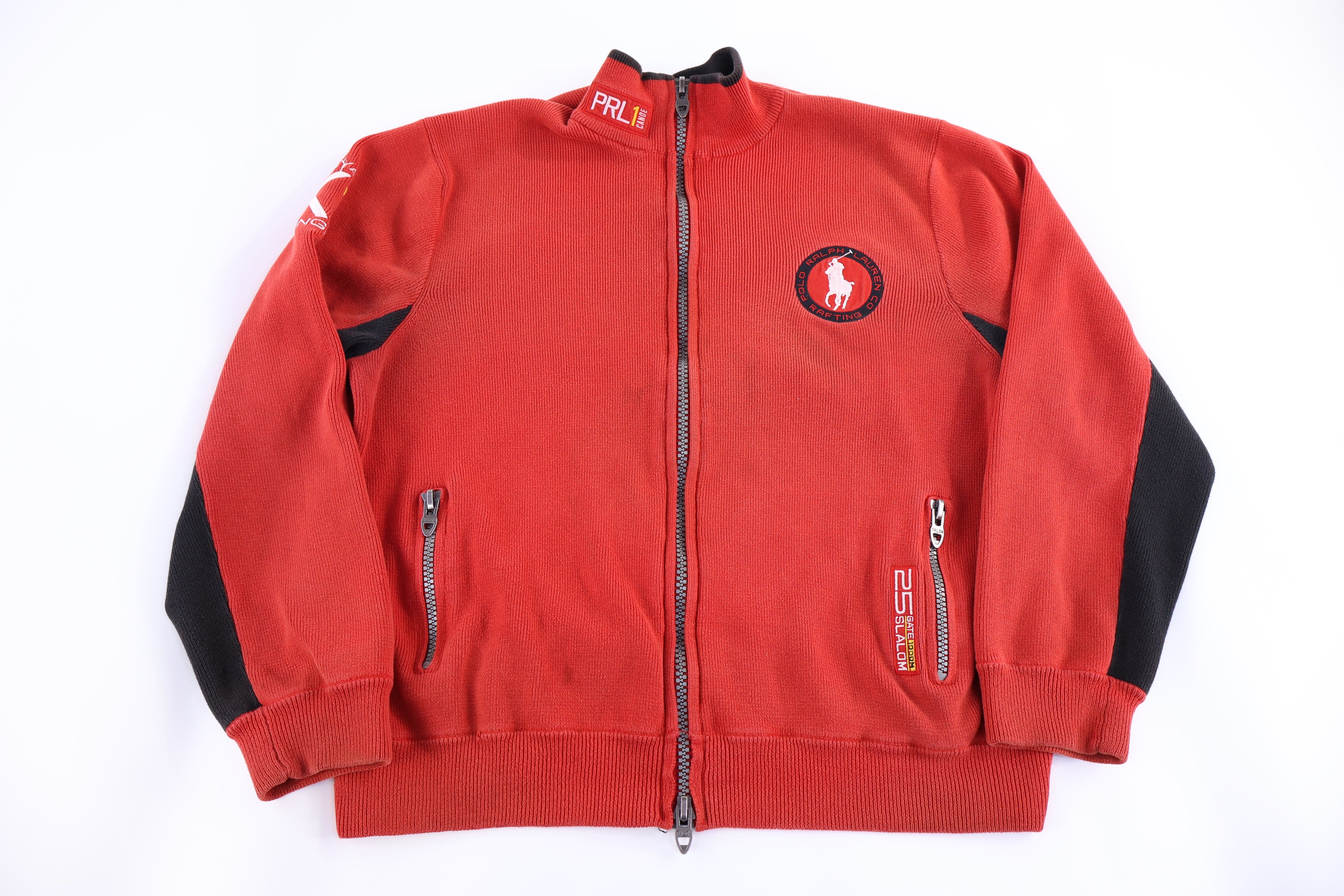 Polo by Ralph Lauren Red & Black Full Zip Track Jacket - Jacket - Thrifted Threads