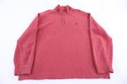 Polo by Ralph Lauren Red Quarter Zip Sweater - Sweater - Thrifted Threads