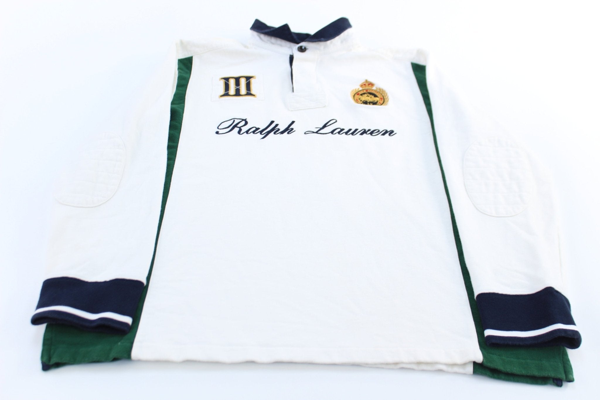 Polo by Ralph Lauren Snow Polo Challenge Cup Striped LS Button Up - ThriftedThreads.com