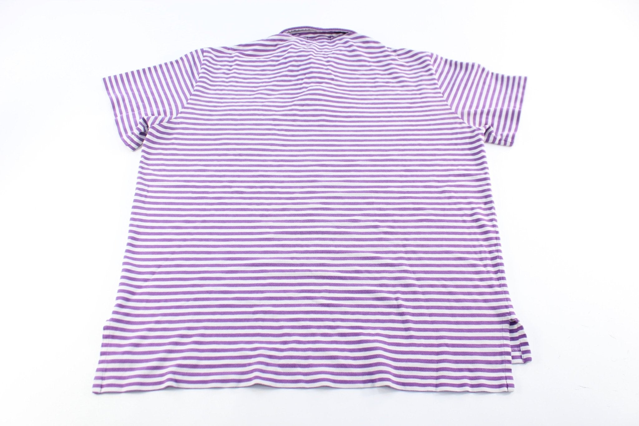 Polo by Ralph Lauren White & Purple Striped Button Up - ThriftedThreads.com