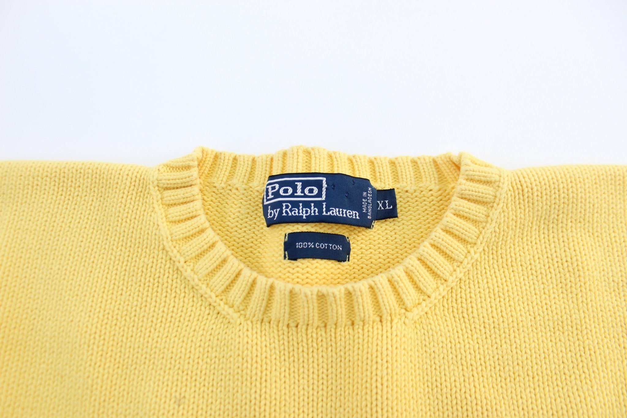 Polo by Ralph Lauren Yellow Knit Sweater - ThriftedThreads.com