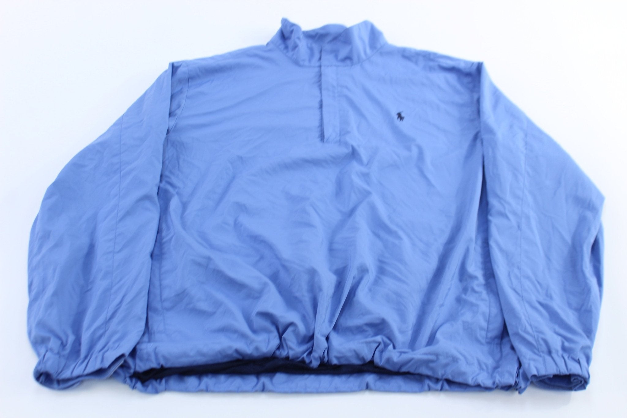 Polo Golf Ralph Lauren Embroidered Logo Blue Windbreaker Pullover - ThriftedThreads.com