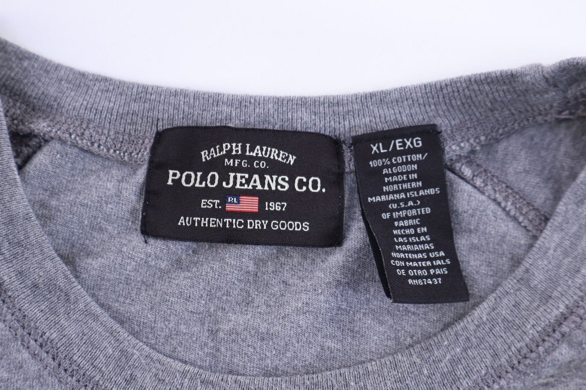 Polo Jeans Co Ralph Lauren Grey LS T-shirt - Shirts & Tops - Thrifted Threads