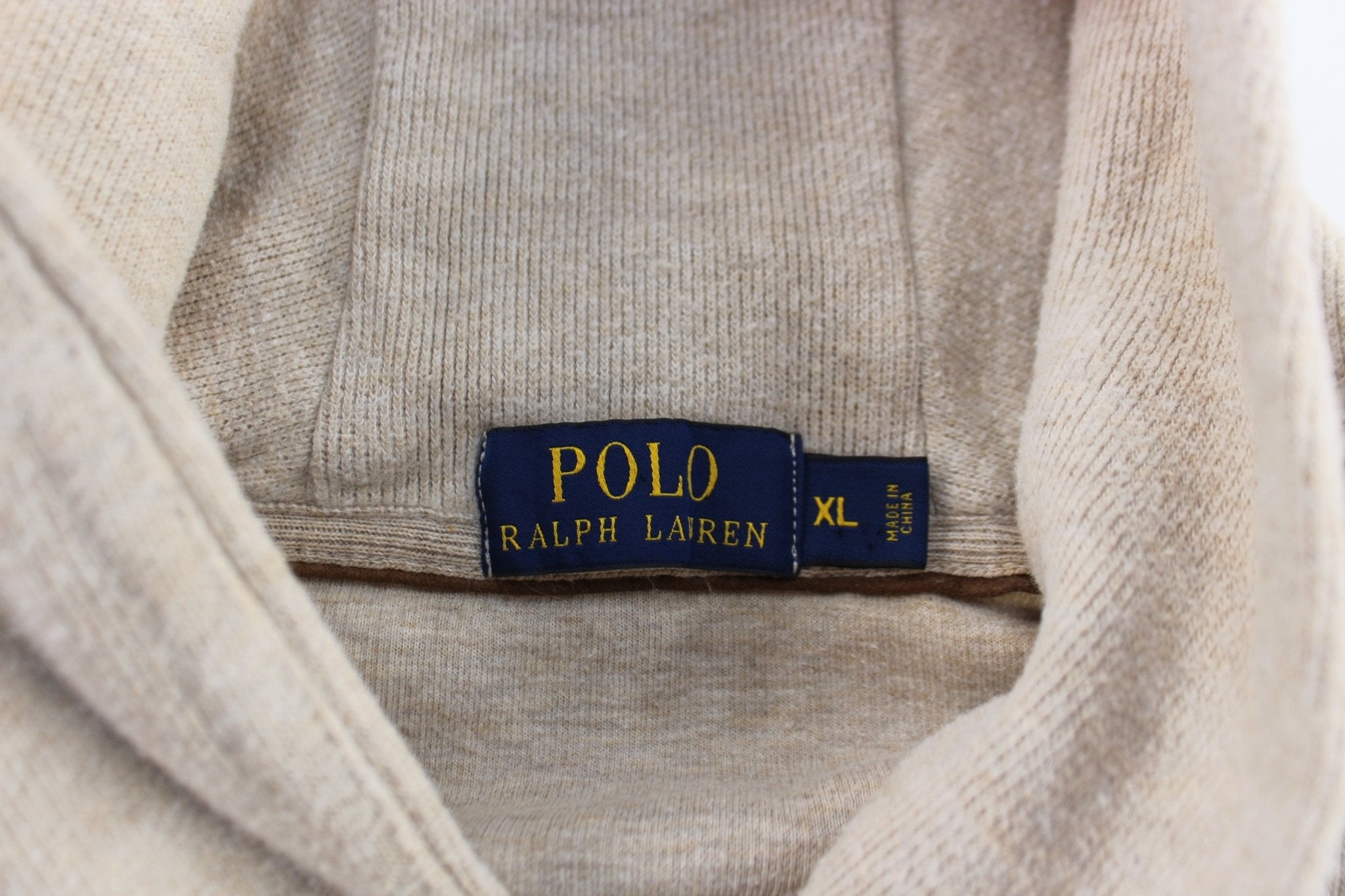 Polo Ralph Lauren Beige Elbow Patch Sweater - ThriftedThreads.com