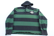 Polo Ralph Lauren Black & Green Striped Pullover Hoodie - ThriftedThreads.com