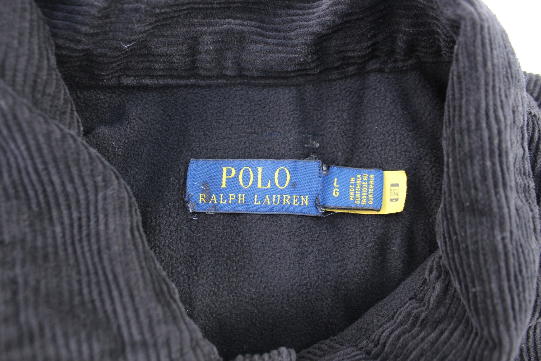 Polo Ralph Lauren Black Naval Corduroy Coat - ThriftedThreads.com