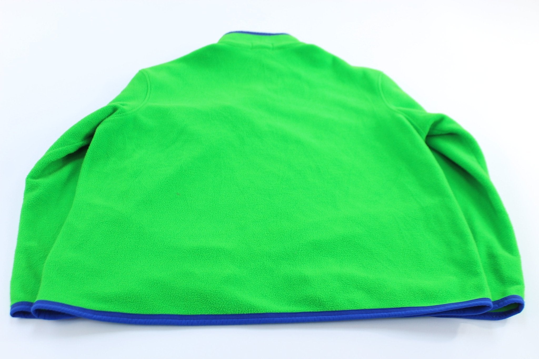 Polo Ralph Lauren Blue & Green Half Zip Fleece Pullover - ThriftedThreads.com