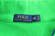 Polo Ralph Lauren Blue & Green Half Zip Fleece Pullover - ThriftedThreads.com