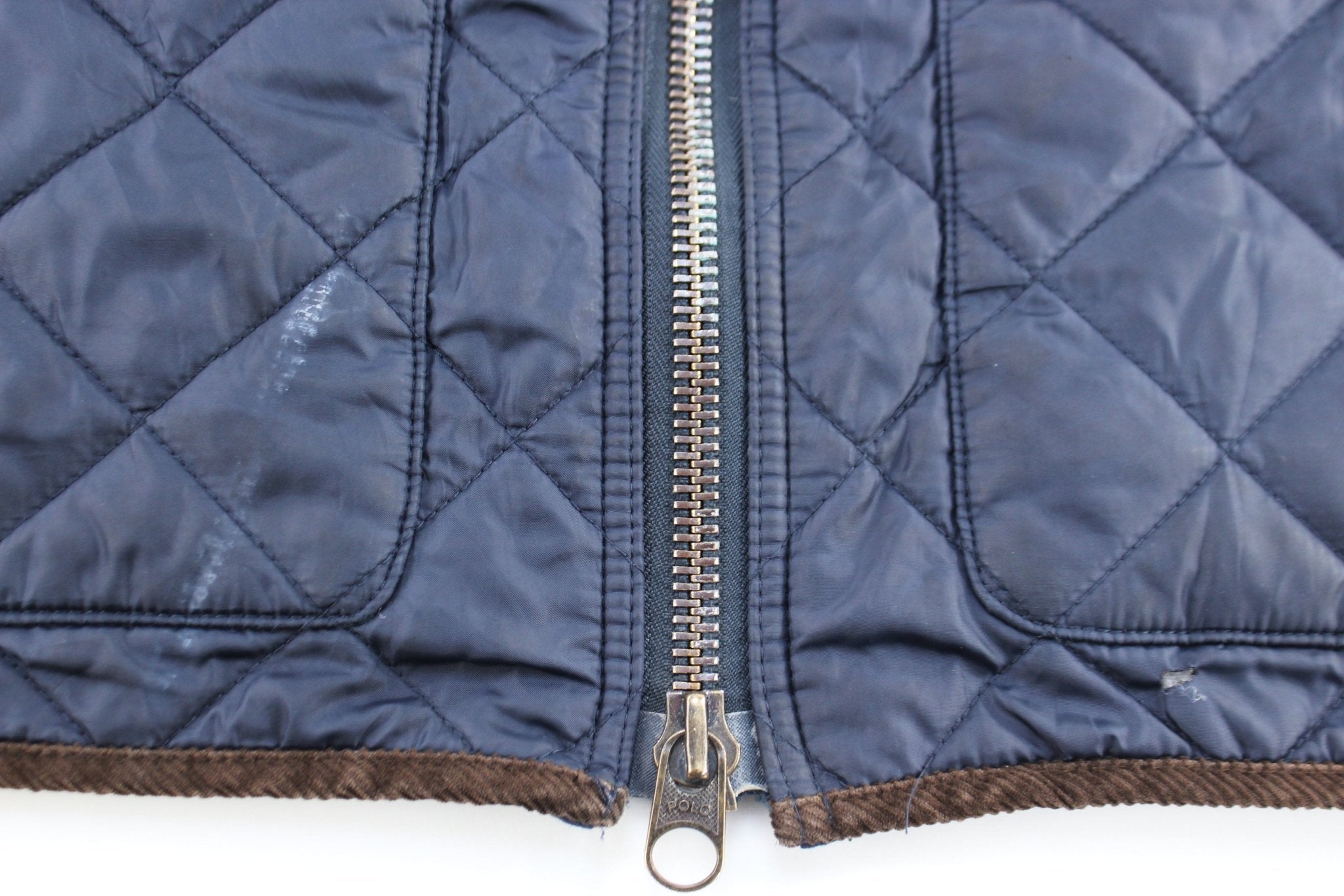 Polo Ralph Lauren Blue Quilted Zip Up Jacket - ThriftedThreads.com