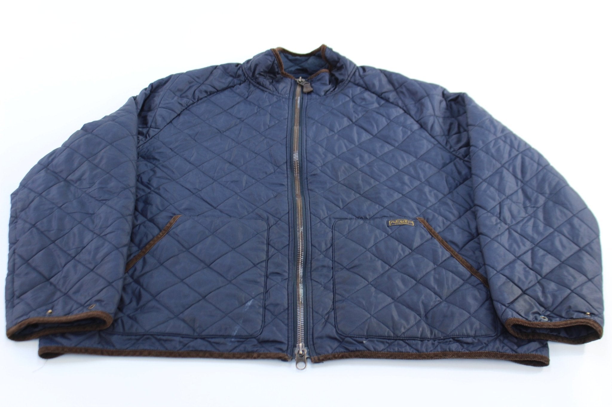 Polo Ralph Lauren Blue Quilted Zip Up Jacket - ThriftedThreads.com