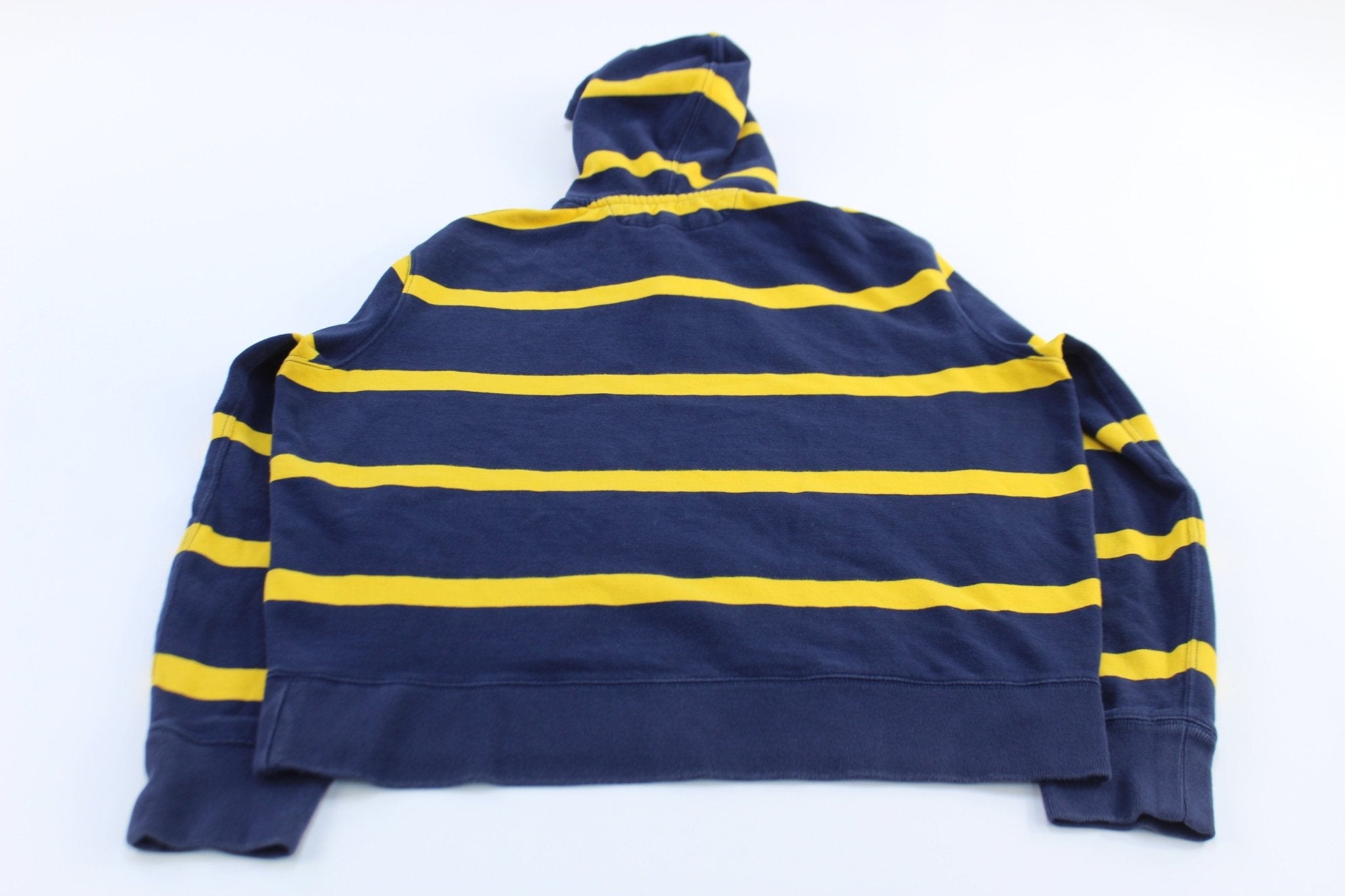 Polo Ralph Lauren Blue & Yellow Striped Hoodie - ThriftedThreads.com