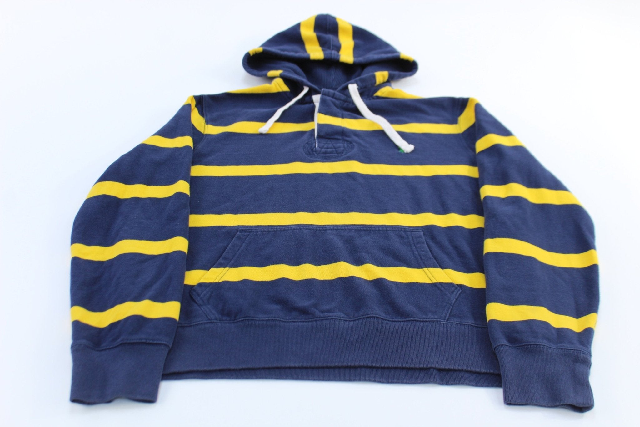 Polo Ralph Lauren Blue & Yellow Striped Hoodie - ThriftedThreads.com