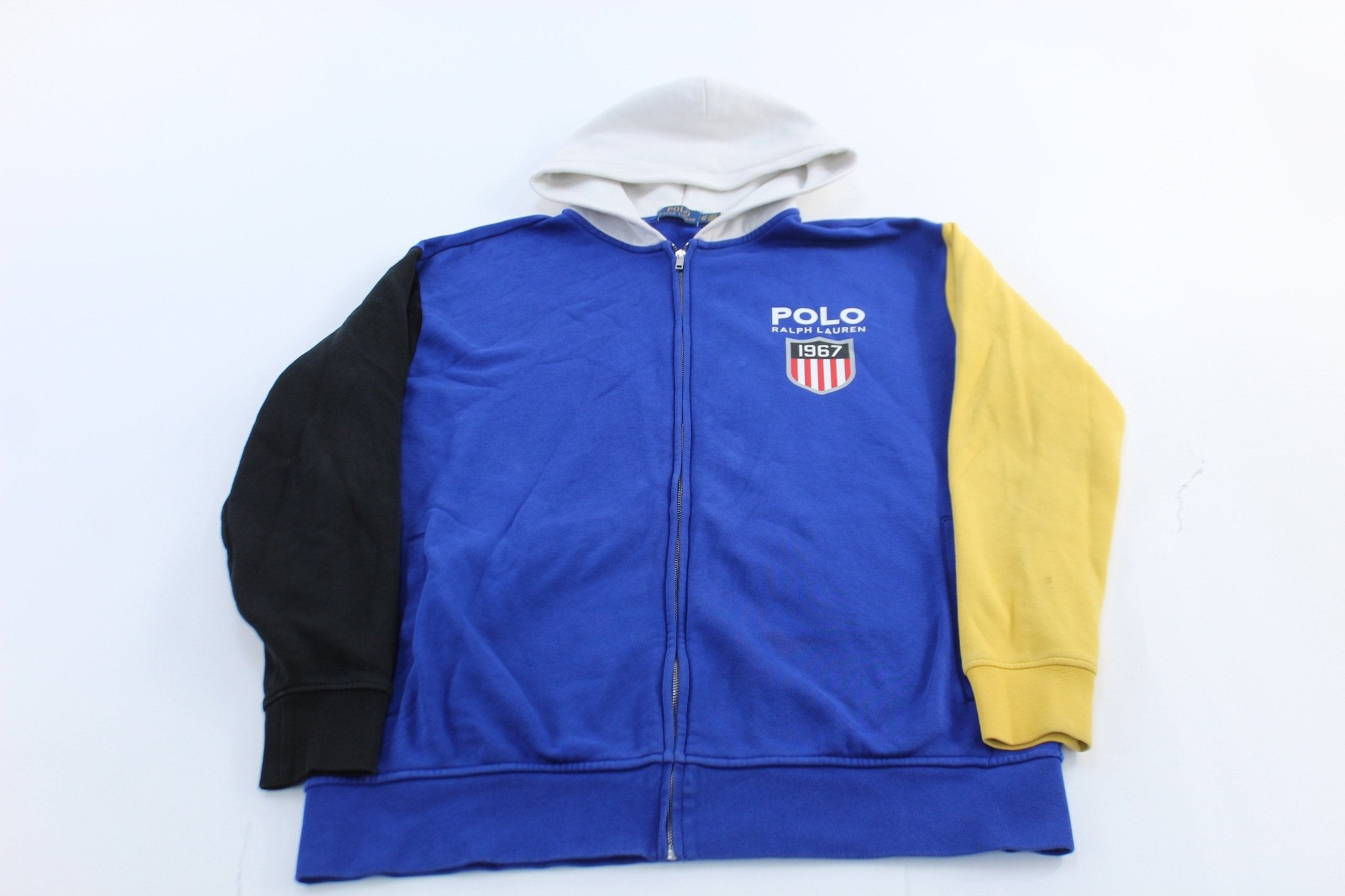 Polo Ralph Lauren Colorblock Zip Up Hoodie - ThriftedThreads.com
