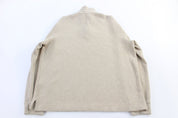 Polo Ralph Lauren Embroidered Logo Beige Quarter Zip Sweater - ThriftedThreads.com