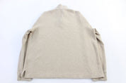 Polo Ralph Lauren Embroidered Logo Beige Quarter Zip Sweater - Sweater - Thrifted Threads