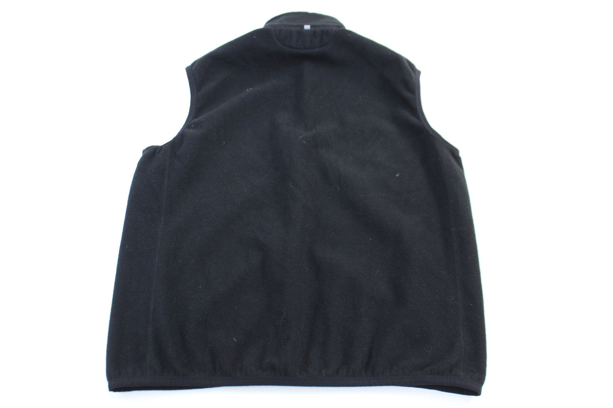 Polo Ralph Lauren Embroidered Logo Black Fleece Zip Up Vest - ThriftedThreads.com