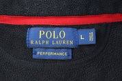 Polo Ralph Lauren Embroidered Logo Black Fleece Zip Up Vest - Vest - Thrifted Threads