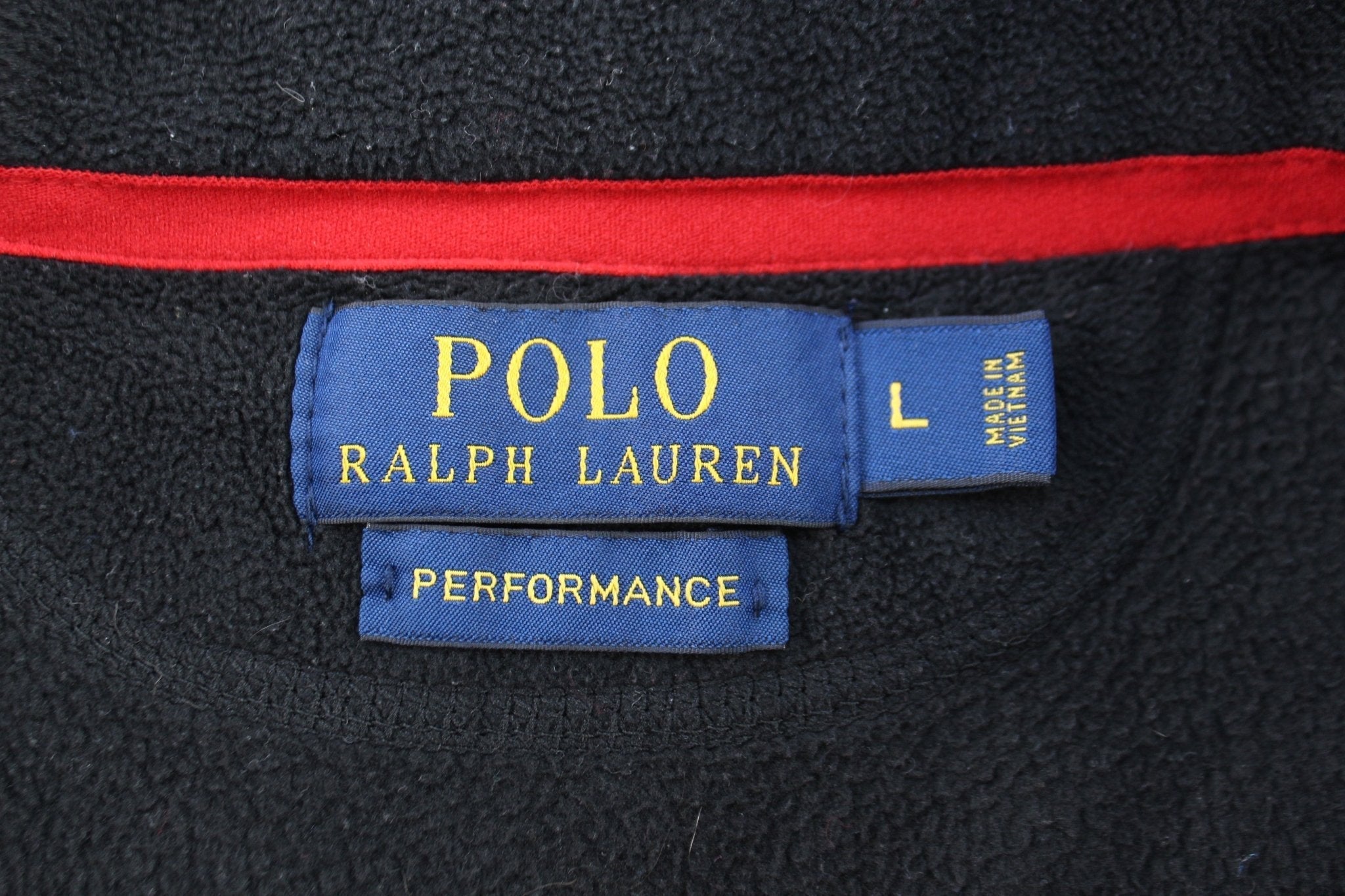 Polo Ralph Lauren Embroidered Logo Black Fleece Zip Up Vest - Vest - Thrifted Threads