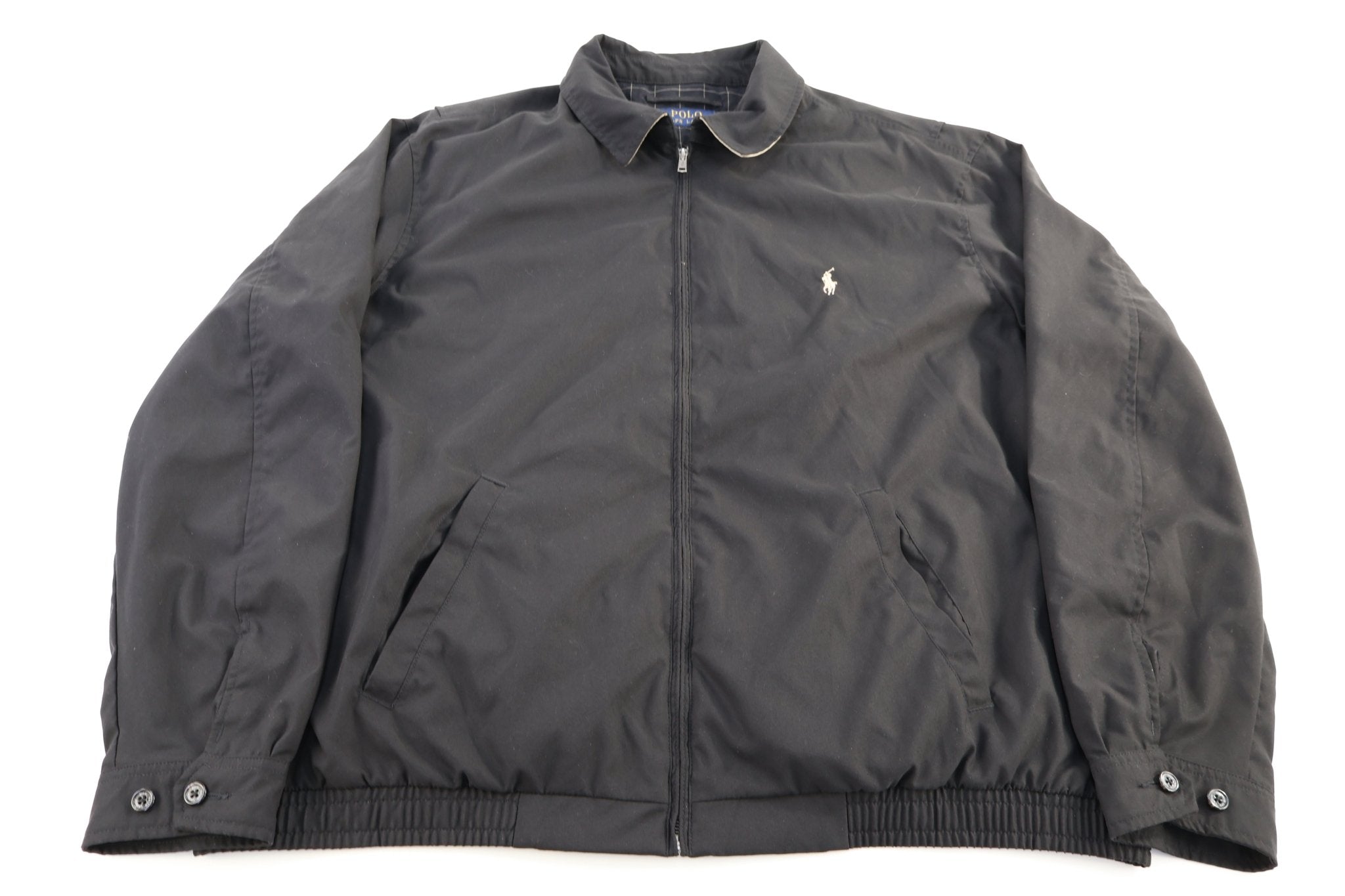 Polo Ralph Lauren Embroidered Logo Black Full Zip Jacket - jacket - Thrifted Threads