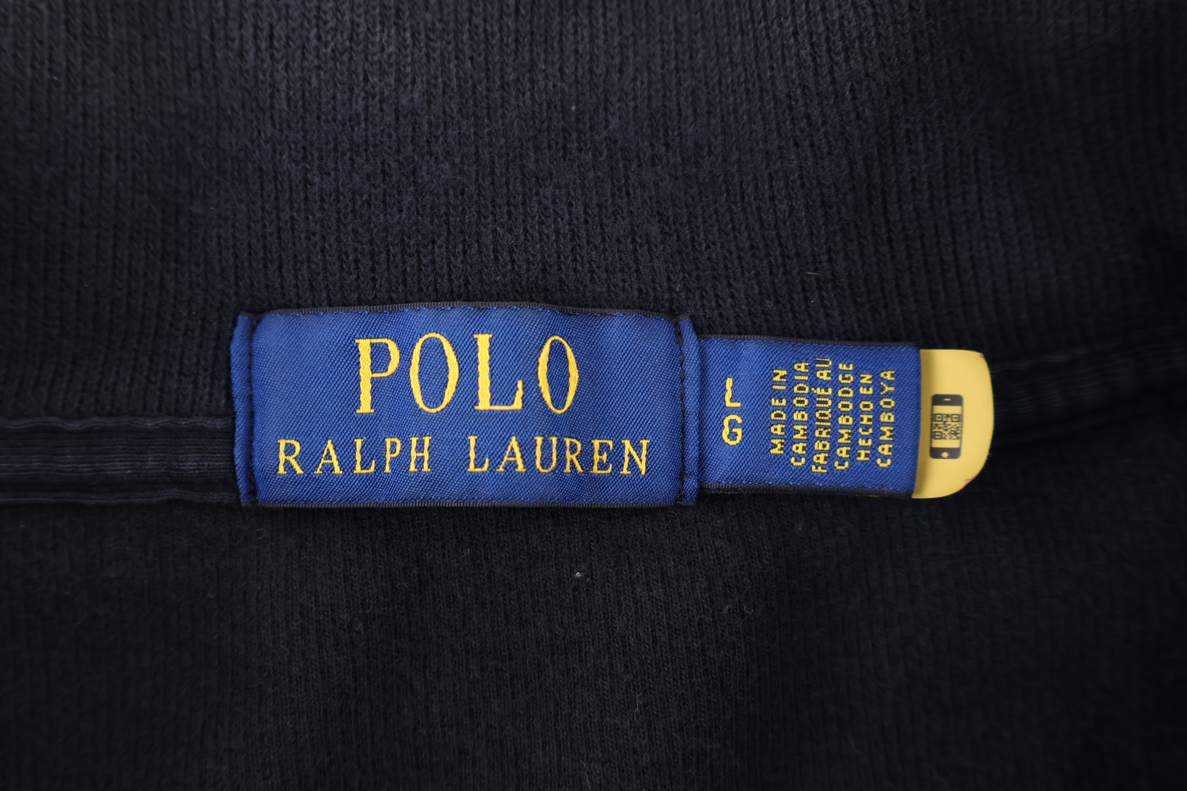 Polo Ralph Lauren Embroidered Logo Black Quarter Zip Pullover - Sweater - Thrifted Threads