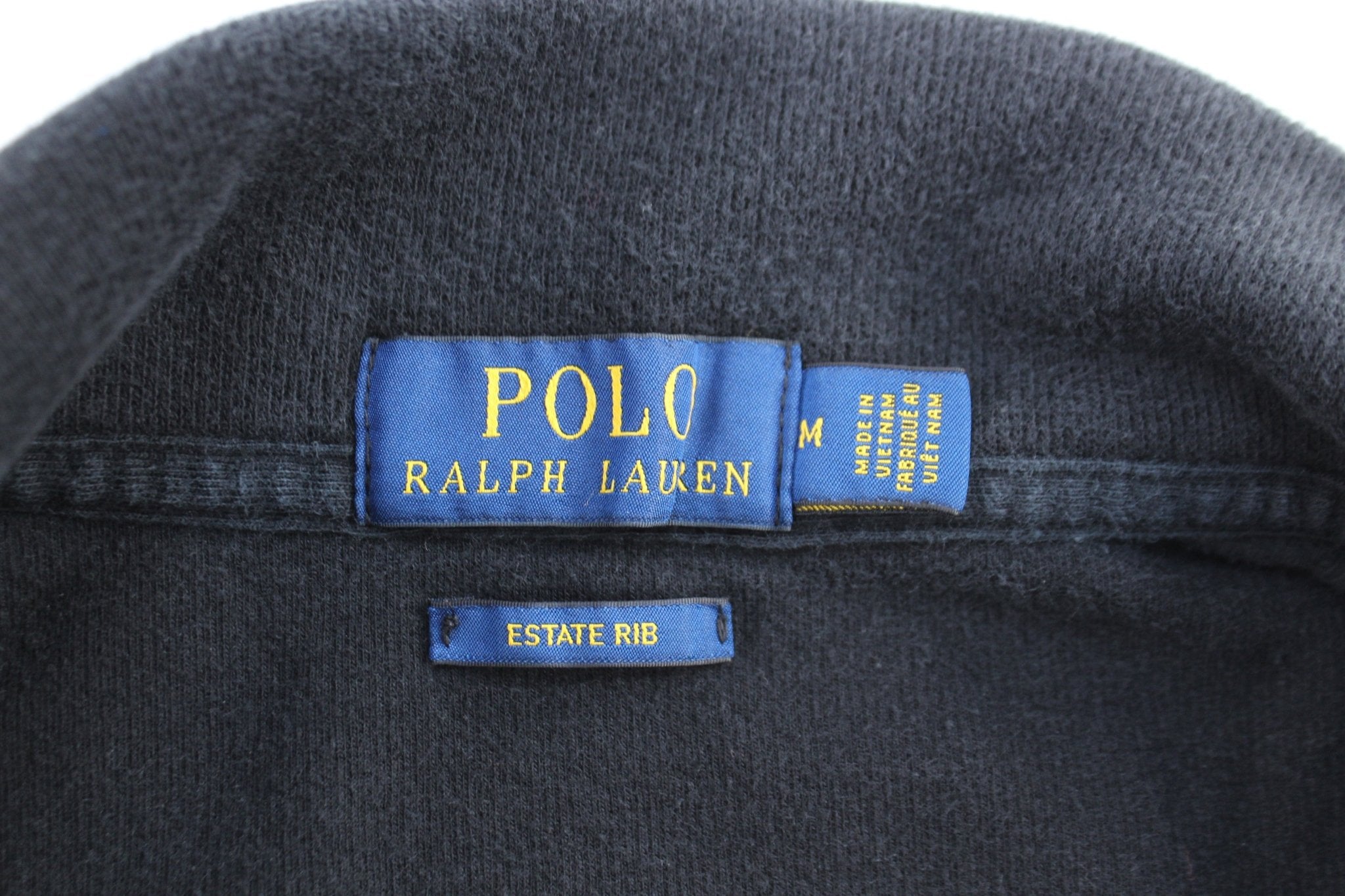 Polo Ralph Lauren Embroidered Logo Black Quarter Zip Sweater - ThriftedThreads.com