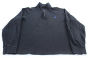 Polo Ralph Lauren Embroidered Logo Black Quarter Zip Sweater - ThriftedThreads.com