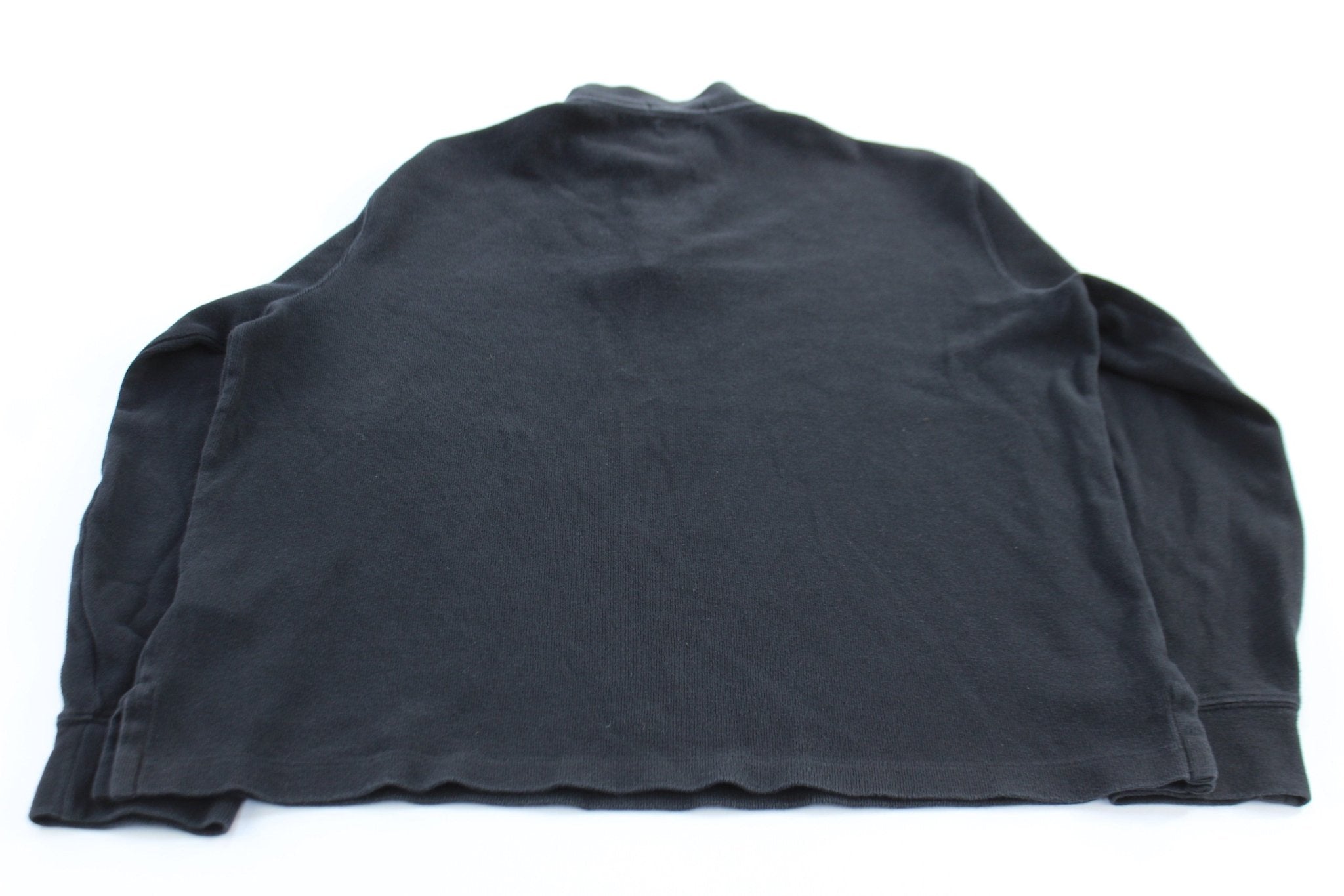 Polo Ralph Lauren Embroidered Logo Black Quarter Zip Sweater - ThriftedThreads.com