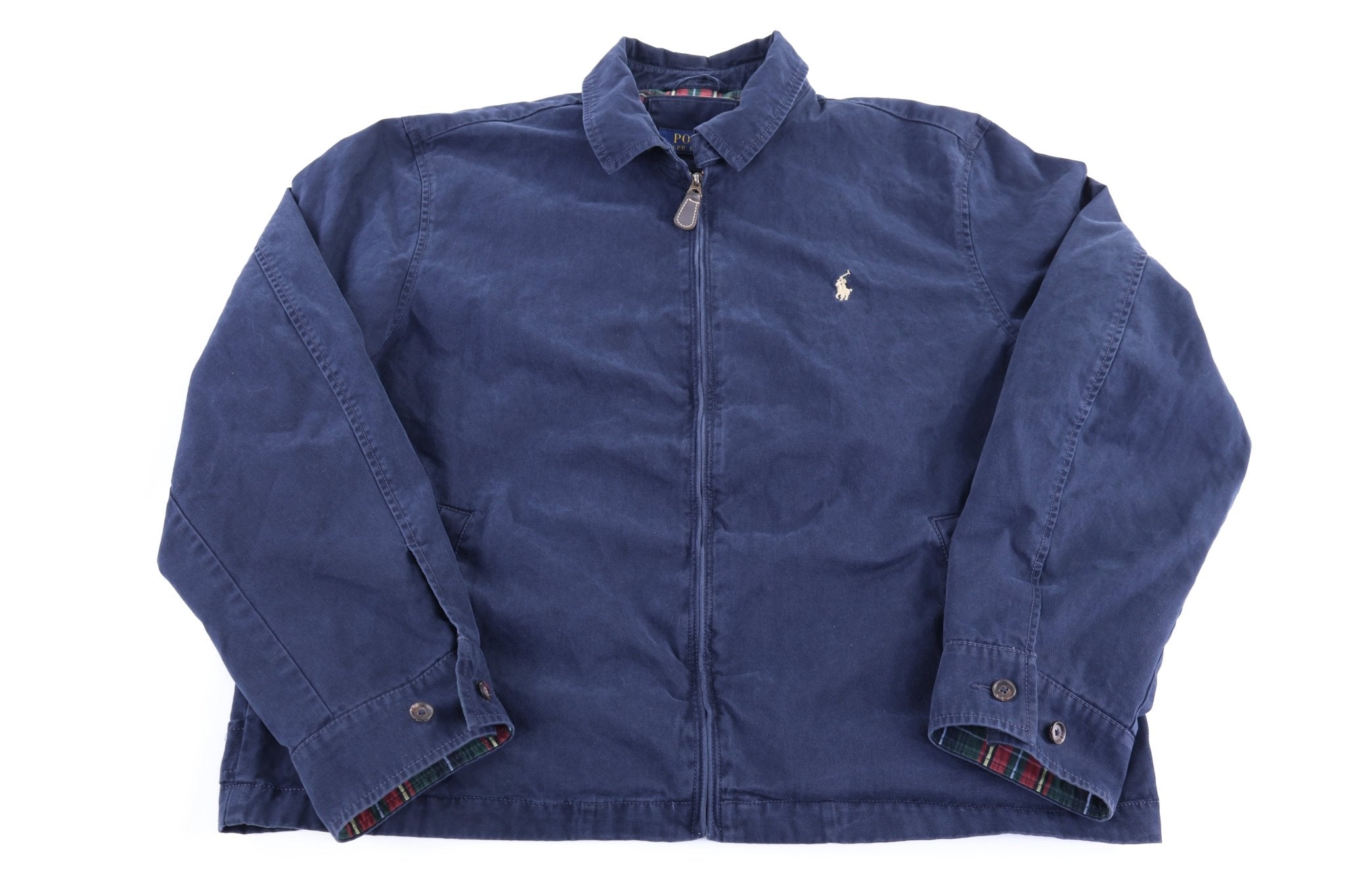 Polo Ralph Lauren Embroidered Logo Blue Full Zip Jacket - Jacket - Thrifted Threads